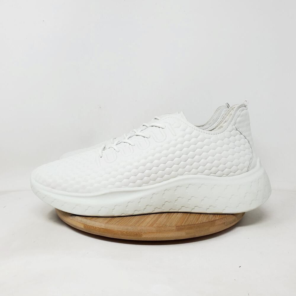 ECCO Therap Shoes Womens‎ 41 White Nubuck Honeycomb Chunky Platform Sneakers